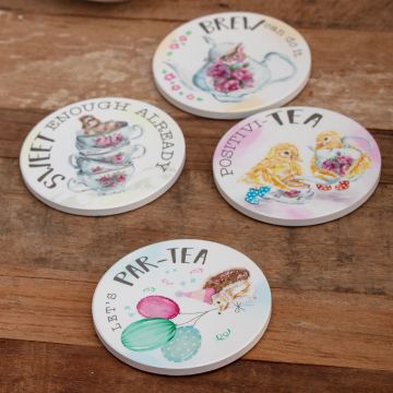 Tea Party Ceramic Coaster Set - Forest Family