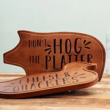 'Don't Hog The Platter Wooden Charcuterie Board - Forest Family