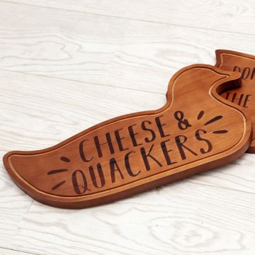 Cheese & Quackers Wooden Charcuterie Board - Forest Family