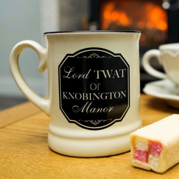 Lord Twat Of Knobington Manor  - Victoriana Style 10oz Gift Boxed Mug.
