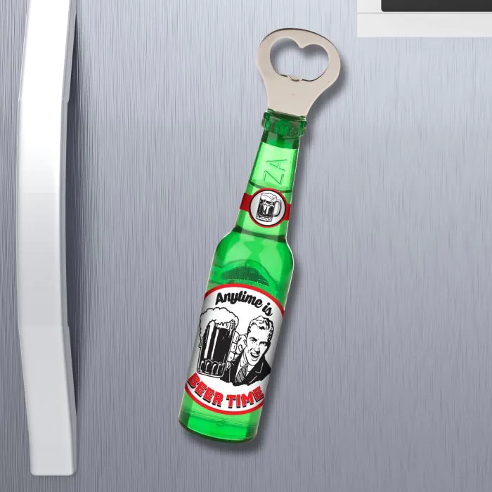 Magnetic Beer Bottle Shaped Bottle Opener - Anytime Is Beer Time