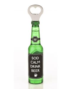 Magnetic Beer Bottle Shaped Bottle Opener - Sod Calm, Drink Beer