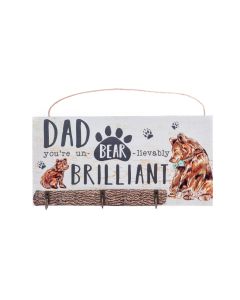 'Brilliant Dad' Wooden Hanging Sign - Forest Family