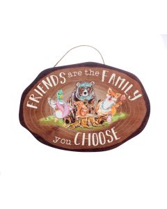 'Friends are Family' Wooden Hanging Sign - Forest Family