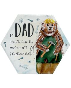 'Dad' Ceramic Coaster - Forest Family