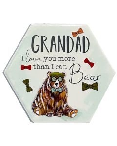 'Grandad' Ceramic Coaster - Forest Family