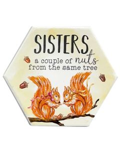 'Sister' Ceramic Coaster - Forest Family