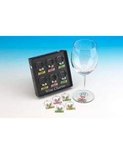 Wine Charms Set 1 (Black Box Set Of 6)